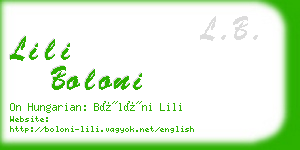 lili boloni business card